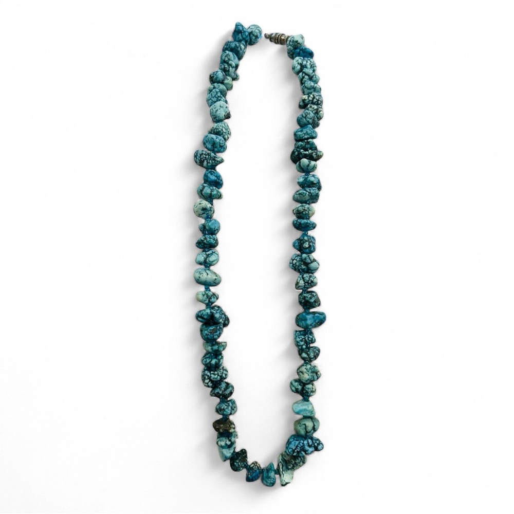 Genuine Turquoise Nugget Necklace EUC - Picture 3 of 11